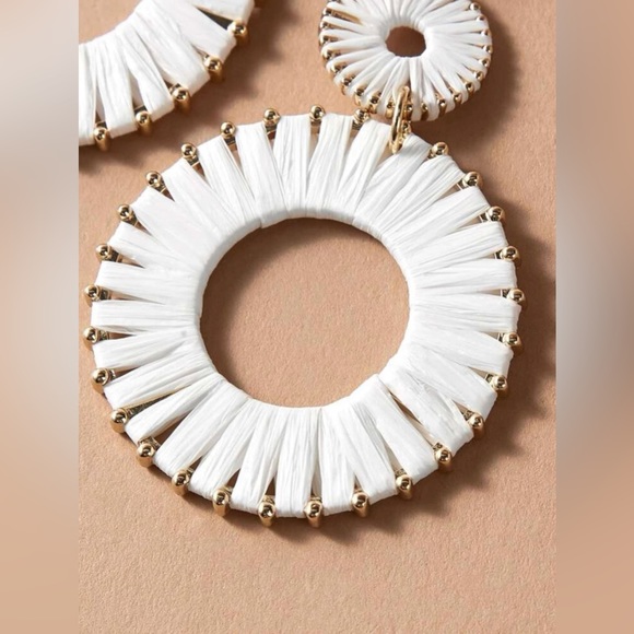 ❤️White Round Drop Earrings - Picture 3 of 5